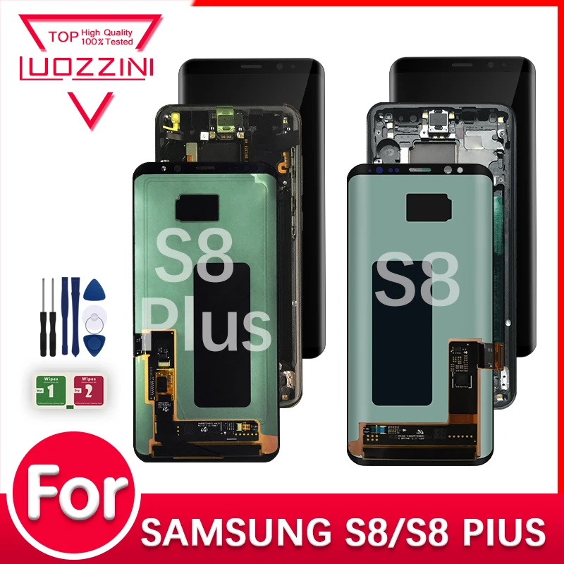 Anzeige für Samsung Galaxy S8 G950F G950FD G9500 G950U S8 plus G955F G955U LCD Touchscreen Digitalis ierer Ersatz Nr./mit Rahmen Image