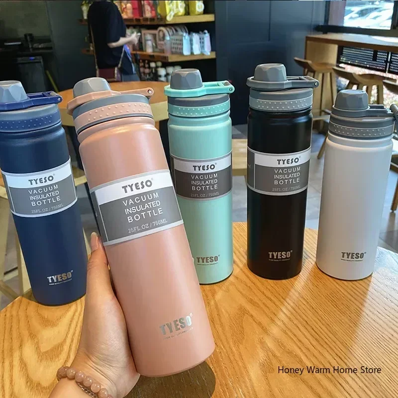 530/750ML Tyeso Thermosflasche Edelstahl Isolierflasche Isolierte Wasserflasche Reisebecher Für Kinder Kaffeetasse Termica Image