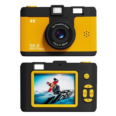 4K Retro Digital Camera Vlogging Camera WiFi with 2.4 LCD HD Screen 1080P 16X Compact Digital Zoom Camera Wide Angle Point and Shoot Camera