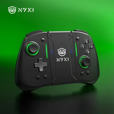 NYXI Hyperion Pro Hall Joystick Wireless Game Controller Black Gamepad with RGB Lights for Nintendo