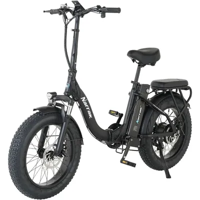 Fat Tire Folding Electric Bike, Brushless Motor,M5 Large LCD Display, Suspension, Step-Over Or