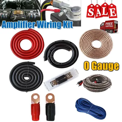 5000W Complete 0 AWG Gauge Cable Amplifier Install Kit Wiring Amp Car Audio Installation Install