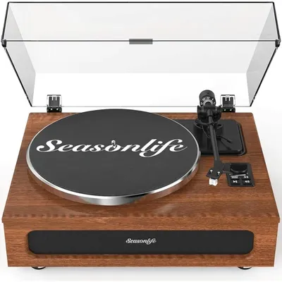 Record Player All-in-One Fidelity Turntable for Vinyl Records with Built-in 4 Stereo Speakers Phono