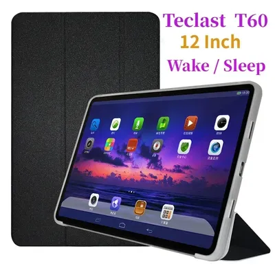 Tri-Folding Stand Cover For Teclast T60 Case 12" Tablet PC Folio PU Leather Funda with TPU Back