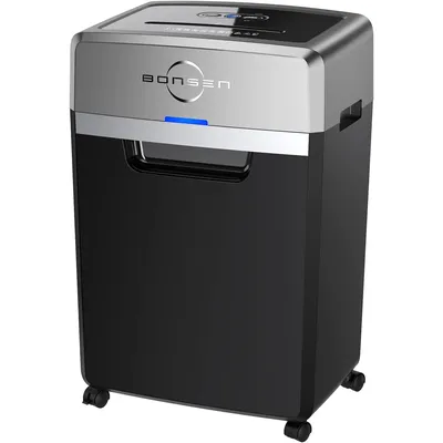 BONSEN Heavy Duty Paper Shredder, 24-Sheet Cross-Cut Shredder, 40-Min Continuous Running Time,