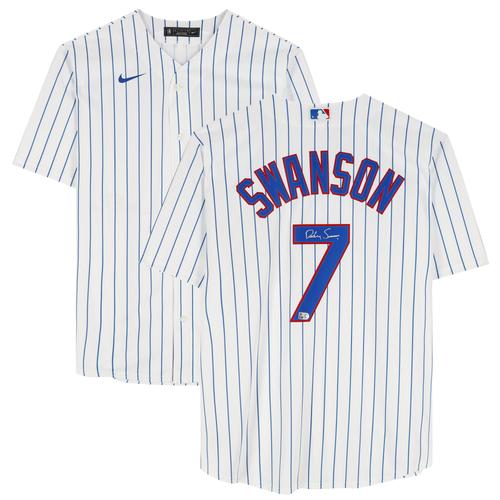 Dansby Swanson Chicago Cubs signiertes weißes Nike-Replika-Trikot