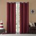 2 Pieces Faux Silk Blackout Room Darkening Window Curtain Solid Pattern with Silver Grommets Energy Efficient Noa Size 63 84 95 and 108 Long (Burgundy Red 108 Extra Long)