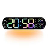 Sakerplus Clock Sakerplus Multi Functional LED Display Clock Upgraded Digital Wall Clock Large Display Digital Clock with Date and Day of Week Wall Clock Digital Wall Digital Clock