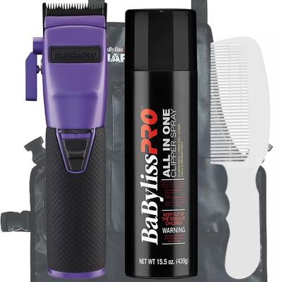 BaByliss Pro FX870 PI BOOST+ Influencer Collection Frank Da Barber Cordless Clipper + Clipper Spray + Apron + Flat Top Comb