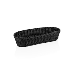 8x Baguettekorb Korb schwarz Gastro 40 x 16 x 8 cm, Polypropylen Image