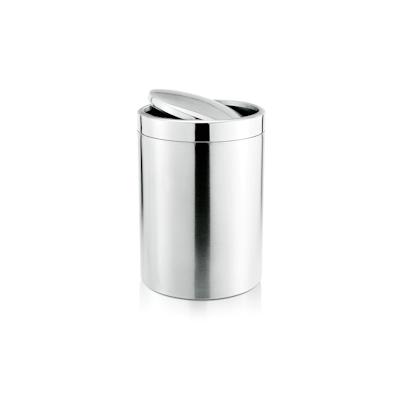 3x Abfalleimer mit Schwingdeckel 5 l, Edelstahl, silber Image