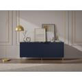 Credenza con 4 ante in MDF e Acciaio Blu e Dorato - YESINIA