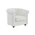 Poltrona in Pelle di bufalo Bianca - CHESTERFIELD