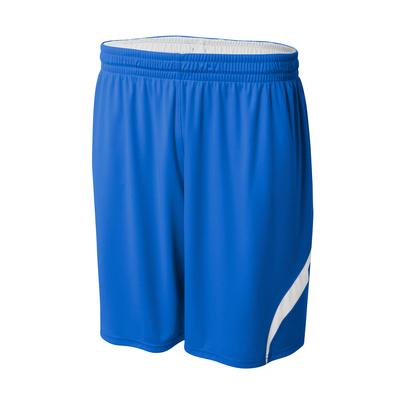 A4 N5364 Adult Performance Doubl/Double Reversible Basketball Short in Royal/White size Medium | Polyester A4N5364