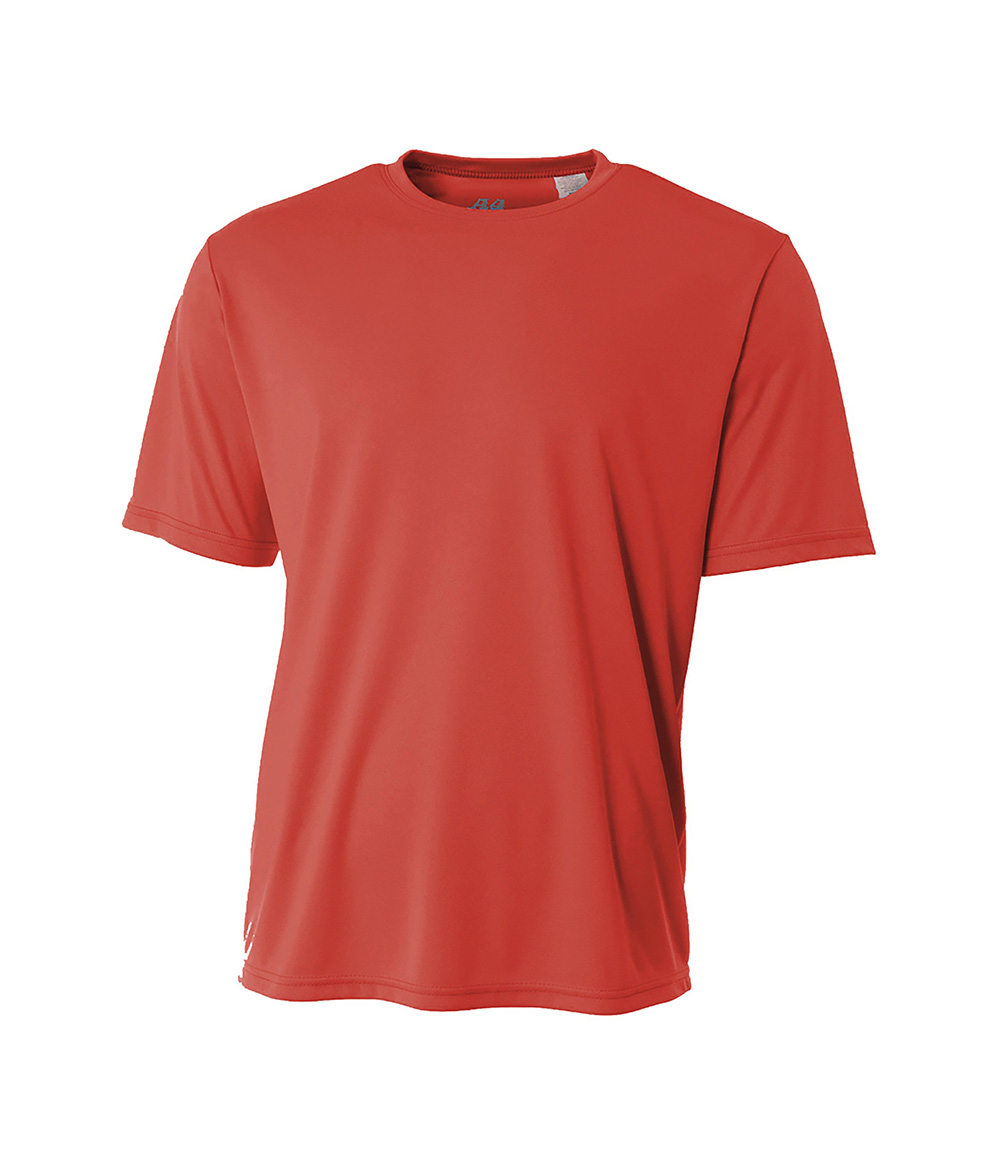 A4 NB3142 Youth Cooling Performance Crew T-Shirt in Coral size XS | Polyester A4NB3142