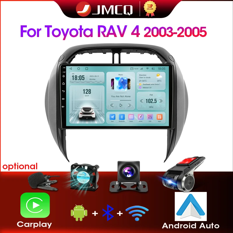 Jmcq 2din Autoradio Multimedia-Video-Player für Toyota Rav4 Rav 4 Android GPS Navigation Stereo Head Unit Carplay Image