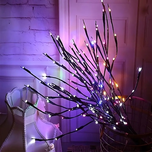 Luce a Rami LED Bianca Calda Rami Illuminati a Batteria Riempitivi per Vasi Luce a Rami di Salice 30 Pollici 20 LED per Decorazione Natale/Halloween Feste in Casa Uso Interno Esterno