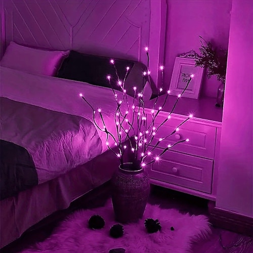 Luce a Rami LED Bianca Calda Rami Illuminati a Batteria Riempitivi per Vasi Luce a Rami di Salice 30 Pollici 20 LED per Decorazione Natale/Halloween Feste in Casa Uso Interno Esterno