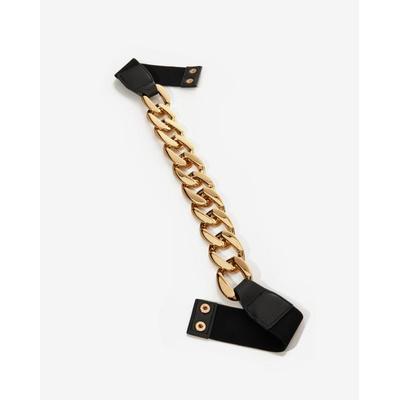 Boston Proper - Black/Gold - Chain & Faux Leather Belt - Medium/Large