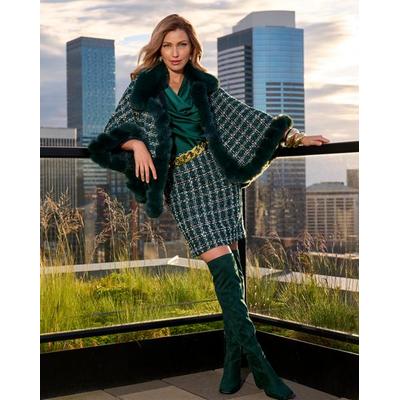 Boston Proper - Deep Emerald Green - Charleston Emerald Tweed Mini Skirt - 6