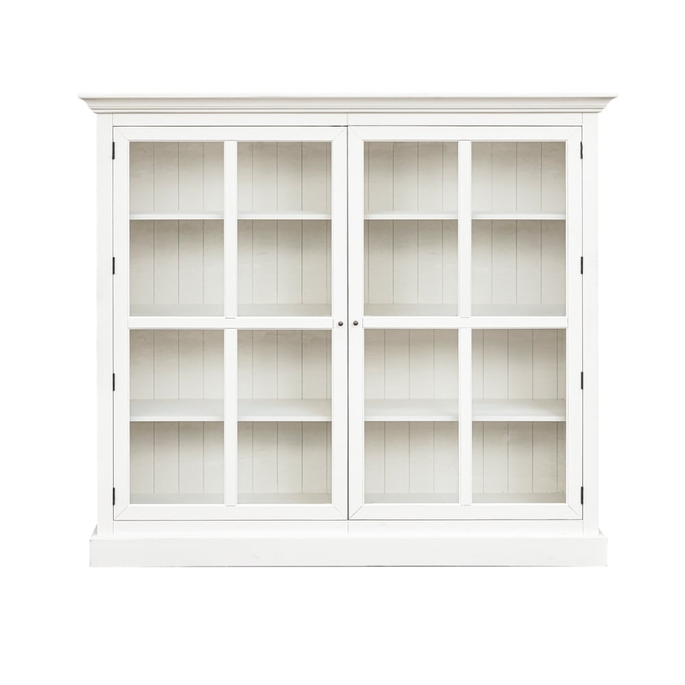 Vitrine 2 portes en pin blanche