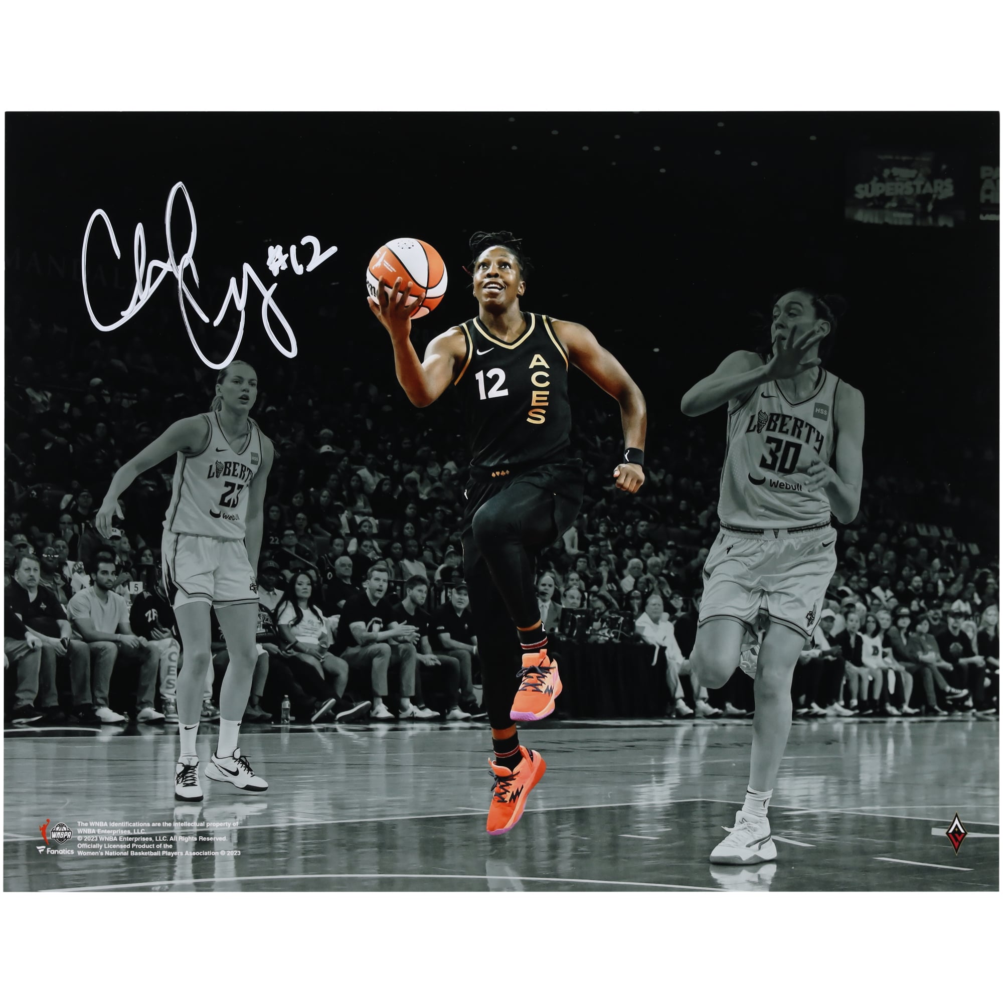Photographie autographiée de Chelsea Gray, championne de la finale WNBA 2023 des Las Vegas Aces, 11" x 14 " - No Gender Taille: No Size