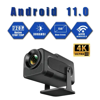 HY320mini, 300ANSl lumen Android version 11, WiFi6 high-definition native 1080P supportfor 4K