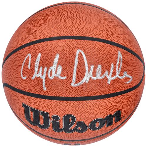 Clyde Drexler Portland Trail Blazers signierter Wilson Authentic Series Basketball für drinnen und draußen