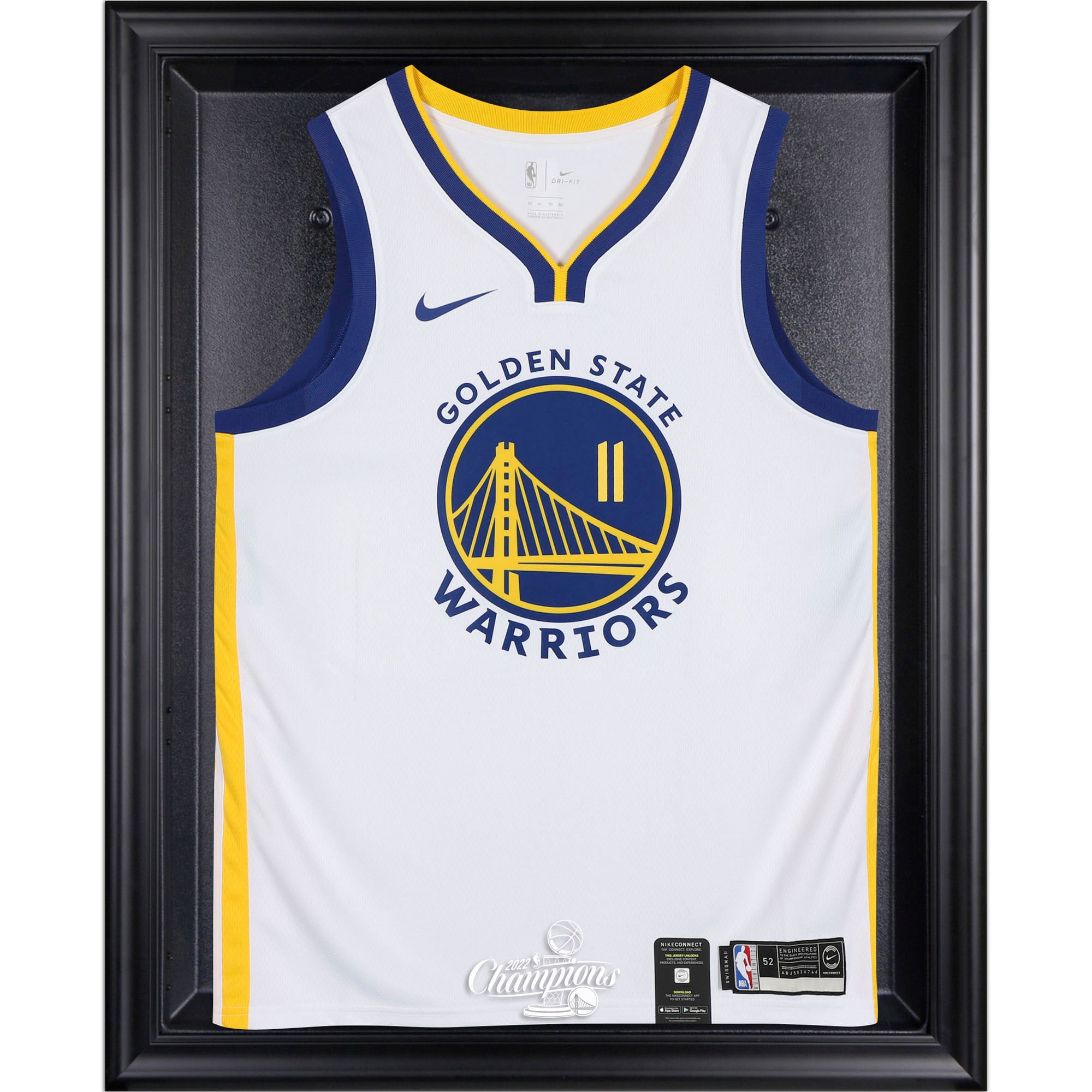 Golden State Warriors 2022 NBA-Finals-Champions – Schwarze Trikot-Vitrine mit Logo und Rahmen