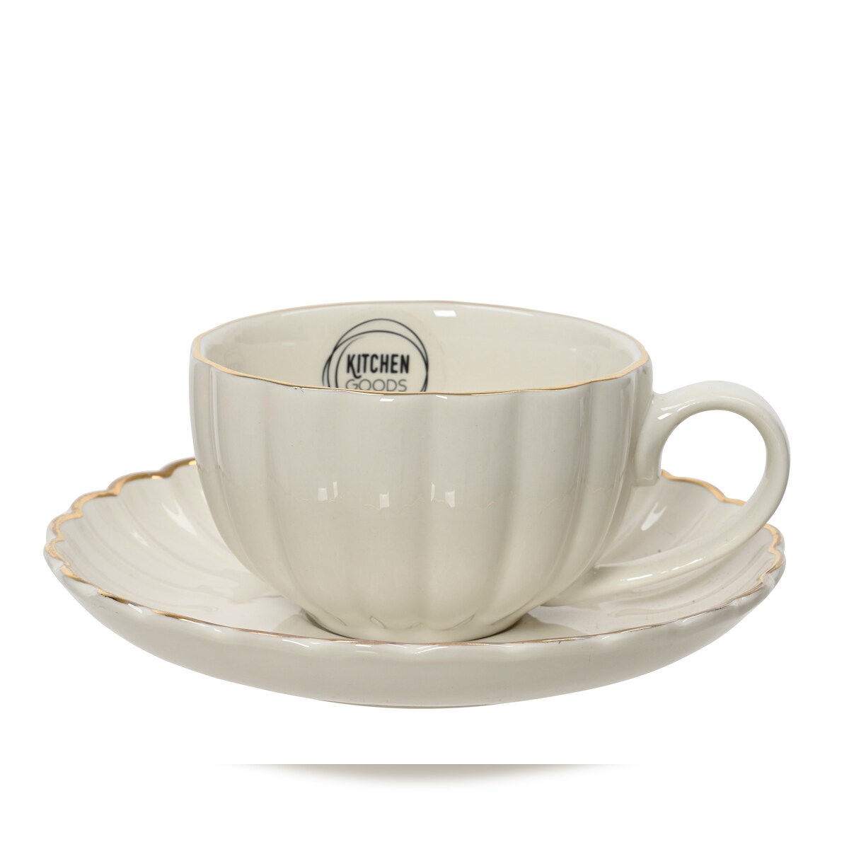 Christmas Decorations Tasse mit Untertasse Porzellan 6cm Teetasse Set gerillt Henkel Porzellantasse Keramiktasse Teebecher Kaffeetasse Kaffeebecher Keramik Tassen Geschirr Image