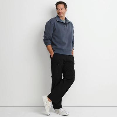 Trekking Zip-Off Trousers, Men, size: 34, regular, Black, Cotton/Nylon, by Lands' End