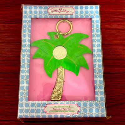 Lilly Pulitzer Accessories | Brand New In Box Lily Pulitzer Palm Tree Gps Tag Holder And/Or Bag Charm | Color: Gold/Green | Size: Os