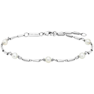 Armband JULIE JULSEN "925/- Sterling Silber rhodiniert Süßwasserperlen", weiß, Armbänder, Damen, 19cm, Silber 925 (Sterl