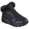Sneaker SKECHERS "Uno Lite - Comfurt Collar", Kinder, Gr. 35, schwarz (schwarz, uni), Lederimitat, Fellimitat, Glitzer, casual, Schuhe, Schnürboots, Winterstiefel, High Top Sneaker mit wärmendem Futter