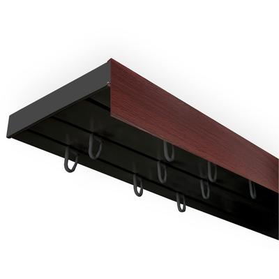 Gardinenschiene SN DECO GROUP "Vorhangschiene SH (1) mit Blende 5 cm" Gr. 9, rot (schwarz, mahagonifarben), L:450cm T:8,95cm, Kunststoff, Gardinenstangen Image