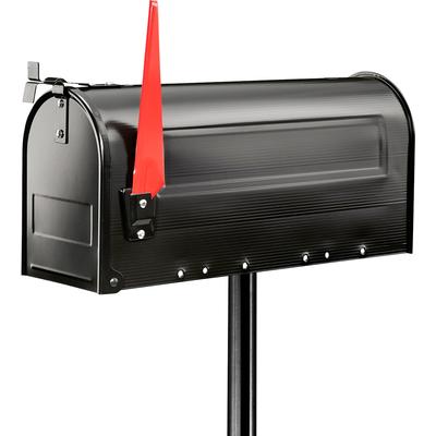 Briefkasten BURG WÄCHTER "893 S", schwarz, B:30mm H:1500mm T:30mm Ø:32mm, Stahl, Briefkästen, Pfosten für Mailbox