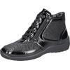 Schnürboots WALDLÄUFER "HESNA-Soft", Damen, Gr. 8 (42), schwarz, Lackleder, Textil, Nappaleder, klassisch, Schuhe, Bequemschuh, High Top Sneaker in Komfortweite H (=sehr weit)