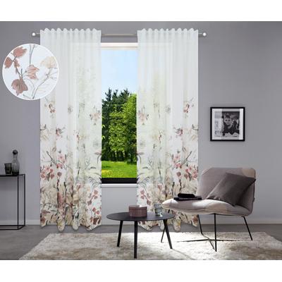 Gardine HOME AFFAIRE "Friesach" Gr. 4, bunt (multi), B:140cm H:245cm, Polyester, Gardinen, mit Blumenmuster Image