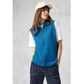 Kurzweste CECIL, Damen, Gr. XXL (46), blau (dynamic aqua melange), Web, 37% Baumwolle, 34% Polyacryl, 26% Polyester, 3% Elasthan, unifarben, casual, normal normal, ohne Ausschnitt, Westen, mit geschlitztem Rundhalsausschnitt
