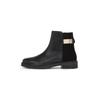 Stiefelette TOMMY HILFIGER "TH LOGO LEATHER MIX CHELSEA", Damen, Gr. 40, schwarz, Glattleder, Veloursleder, unifarben, modisch, Schuhe, Blockabsatz, Businesschuh, Boots mit TH-Schmuckelement