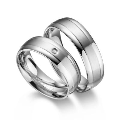 Trauring MARRYA "Edelstahl Ringe Trauringe Eheringe Partnerringe" Gr. 58, silber (damen ring, silber), Fingerringe, Dame