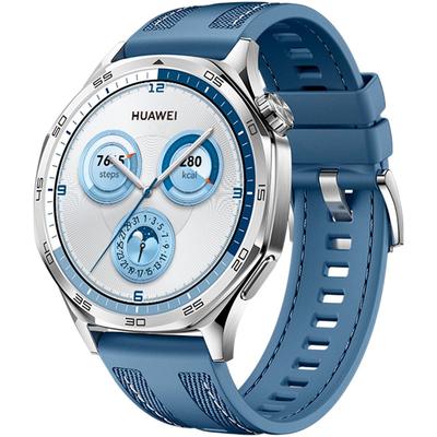 Smartwatch HUAWEI "Watch GT5 46MM (Vili-B19W)", blau (silber, blau), Smartwatches Image