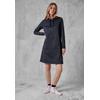 Jerseykleid CECIL, Damen, Gr. XL (44), US-Größen, blau (deep petrol), Stoff, 50% Polyester, 42% Viskose, 8% Metallfasern, gestreift, casual, gerade knielang, ohne Ausschnitt, Langarm Bündchen, Kleider, mit Kapuze