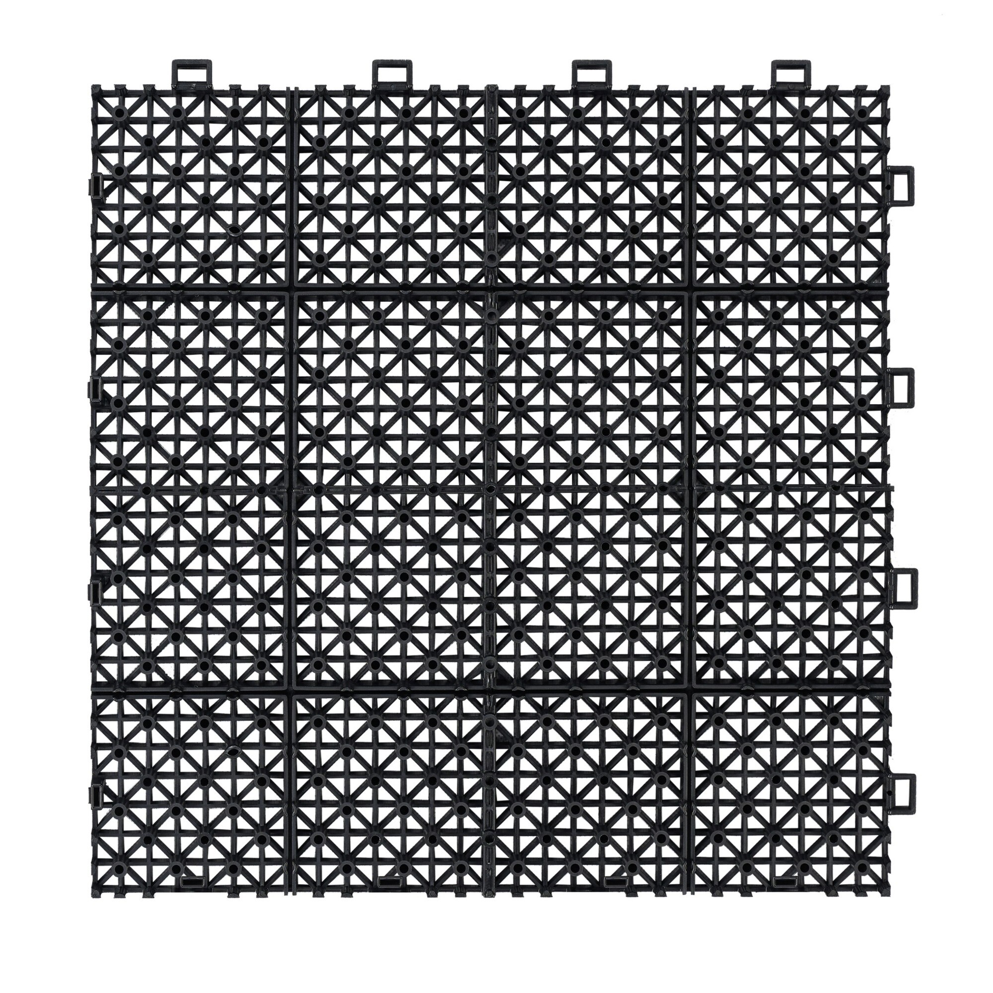 Pack of 12 12 x 12 Inch Gray Interlocking Deck Tiles Plastic Waterproof Outdoor All Weather