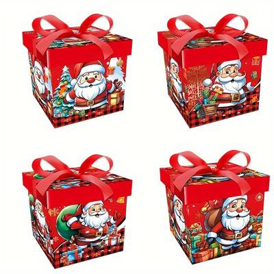 TEMU 4pcs Christmas Gift Boxes - 7.9" & , For Presents, Treats &