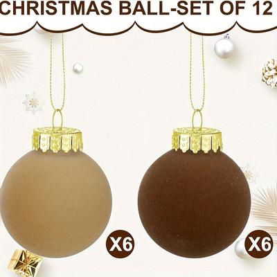 TEMU 12pcs Velvet Christmas Ornaments - 2.4