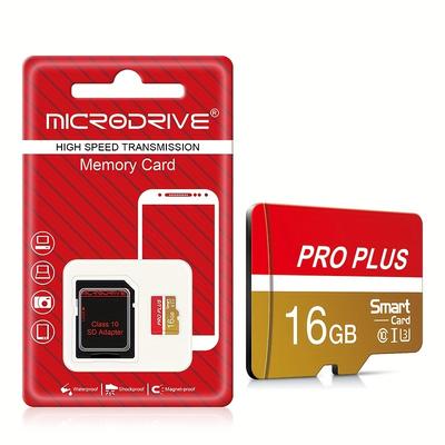 TEMU Microdrive Pro Plus Memory Card With Adapter - A1, Class 10 Tf Card For Smartphones, Cameras, Laptops, Car Dvr - In 32gb, 64gb, 128gb, 256gb Cloud