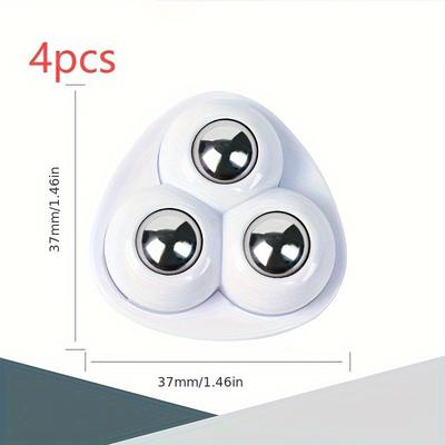 TEMU 4/8/12pcs Heavy-duty Self-adhesive Caster Wheels - 360° Smooth Rotation, For Storage Boxes, Furniture & Trash Cans, Polished Steel Rotating Caster Wheels For Plastic Drawers Image