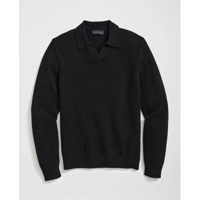 Brooks Brothers Men's 3-Ply Cashmere Jonny Collar Polo Sweater | Black | Size XL