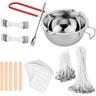 Aiducho - Kit De Fabrication De Bougies Diy, 200 Mèches De Bougie Bricolage, 1 Pot De Fabrication